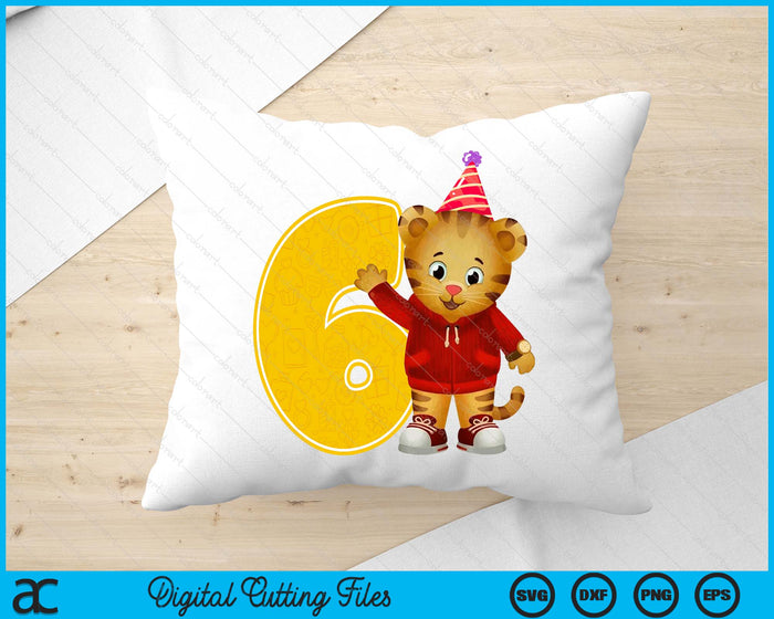 Daniel Tiger's Neighborhood My 6th Birthday SVG PNG Digital Printable Files