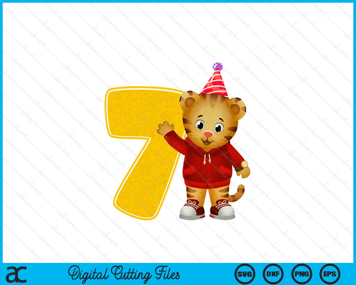 Daniel Tiger's Neighborhood My 7th Birthday SVG PNG Digital Printable Files