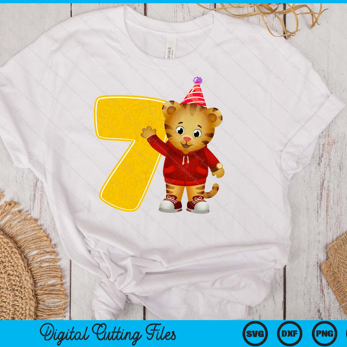 Daniel Tiger's Neighborhood My 7th Birthday SVG PNG Digital Printable Files