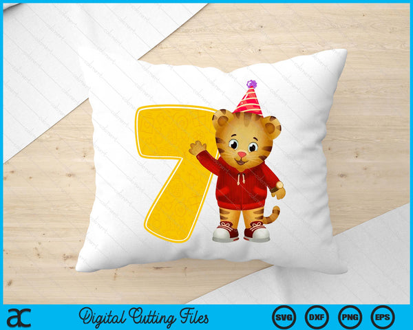 Daniel Tiger's Neighborhood My 7th Birthday SVG PNG Digital Printable Files