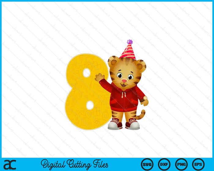 Daniel Tiger's Neighborhood My 8th Birthday SVG PNG Digital Printable Files