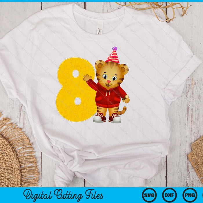 Daniel Tiger's Neighborhood My 8th Birthday SVG PNG Digital Printable Files