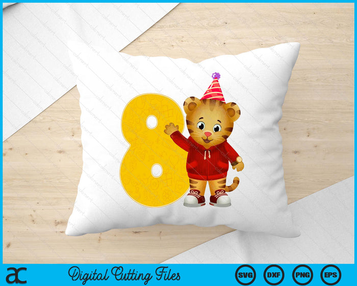 Daniel Tiger's Neighborhood My 8th Birthday SVG PNG Digital Printable Files