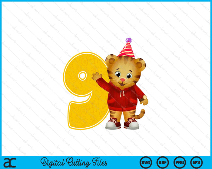 Daniel Tiger's Neighborhood My 9th Birthday SVG PNG Digital Printable Files