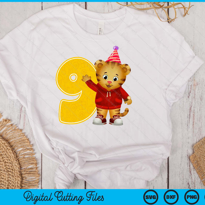 Daniel Tiger's Neighborhood My 9th Birthday SVG PNG Digital Printable Files