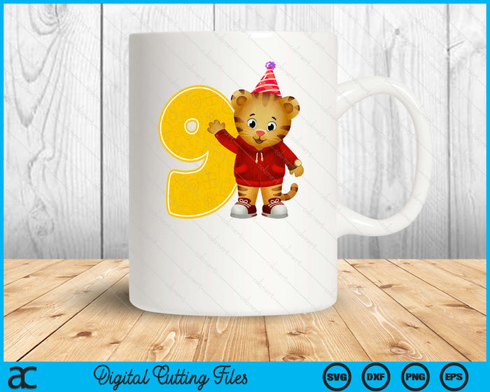 Daniel Tiger's Neighborhood My 9th Birthday SVG PNG Digital Printable Files