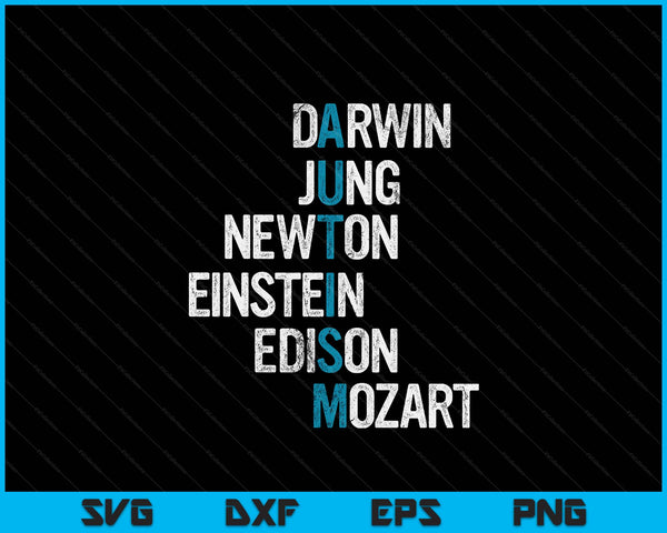 Darwin jung newton einstein edison mozart autism awareness SVG cut file