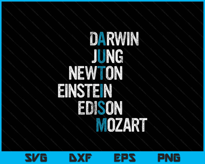 Darwin Jung Newton Einstein Edison Mozart Autism Awareness SVG PNG Digital Printable Files