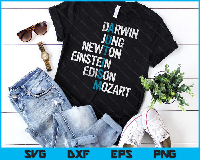 Darwin Jung Newton Einstein Edison Mozart Autism Awareness SVG PNG Digital Printable Files