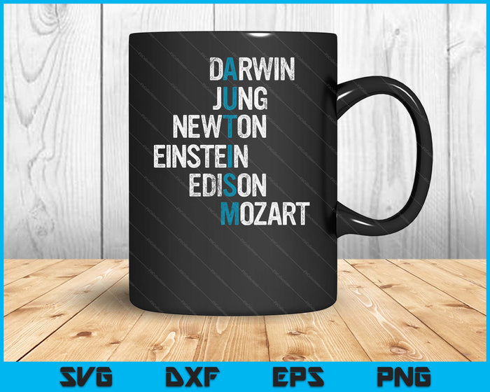 Darwin Jung Newton Einstein Edison Mozart Autism Awareness SVG PNG Digital Printable Files