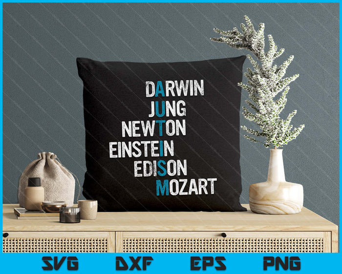 Darwin Jung Newton Einstein Edison Mozart Autism Awareness SVG PNG Digital Printable Files