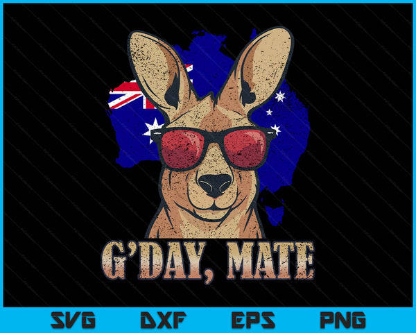 Day mate good kangaroo patriotic Australian map Australia SVG cut file
