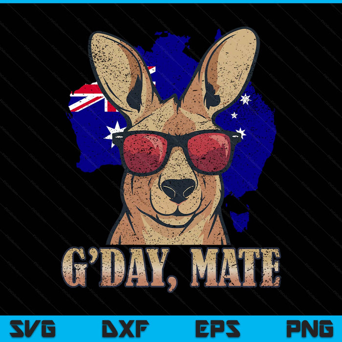 Day mate good kangaroo patriotic Australian map Australia SVG cut file