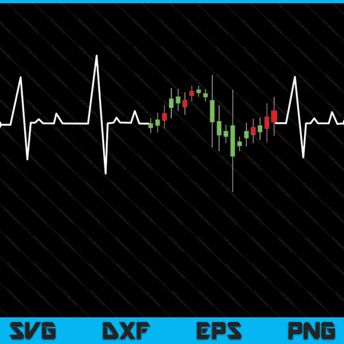 Day Trading Stock Exchange Share Price Heartbeat Trader SVG PNG Cutting Printable Files