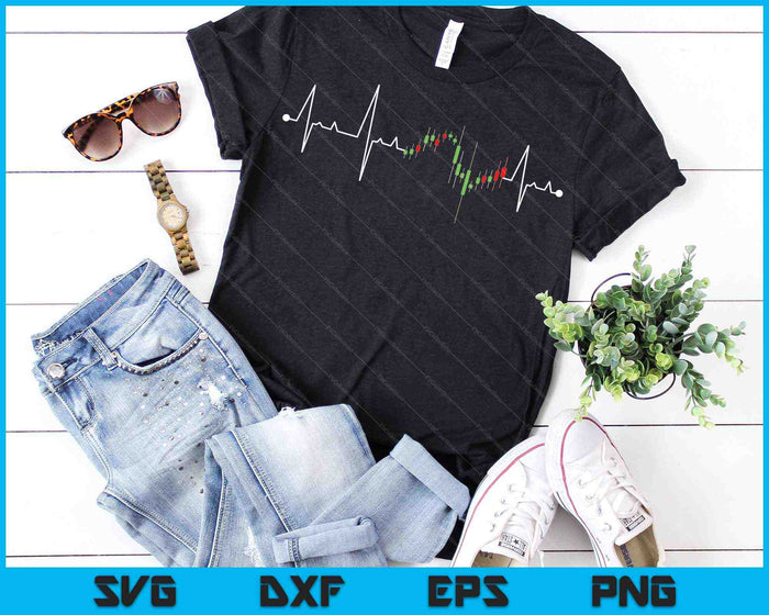 Day Trading Stock Exchange Share Price Heartbeat Trader SVG PNG Cutting Printable Files