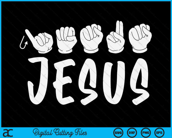 Dove christelijke geloofsnaam van Jezus ASL Gebarentaal SVG PNG digitale snijbestanden