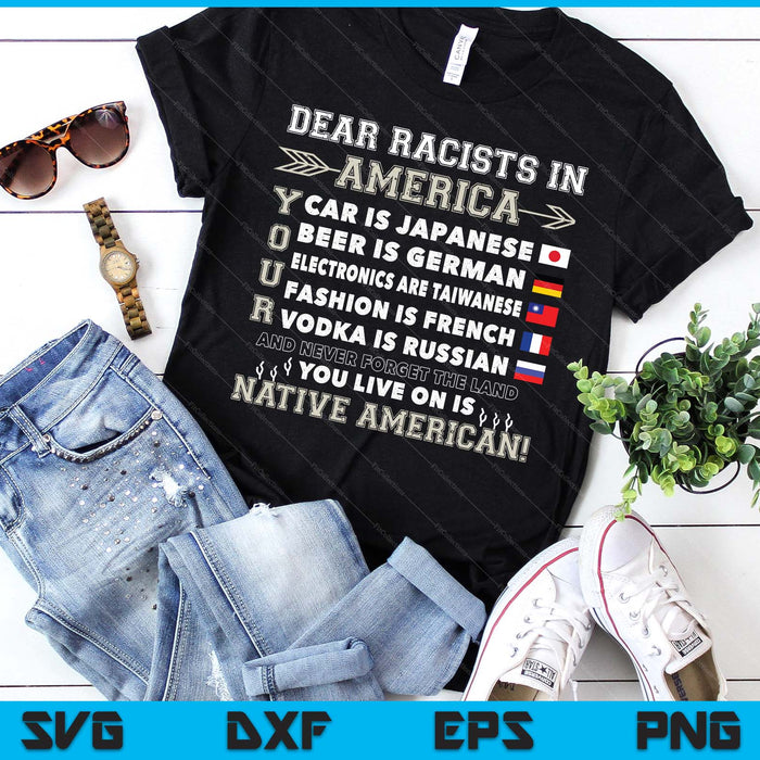 Dear Racists In America You Live On Is Native American SVG PNG Digital Printable Files