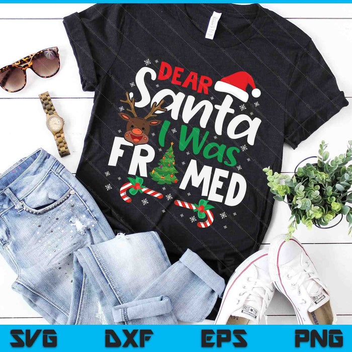 Dear Santa I Was Framed Christmas Stocking Stuffer Gift SVG PNG Digital Cutting Files