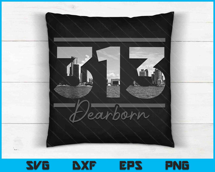Dearborn 313 Area Code Skyline Michigan Vintage SVG PNG Files ...