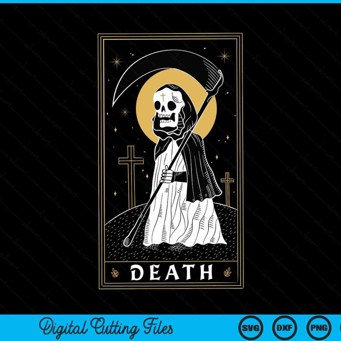 Death tarot card goth skeleton grim reaper Halloween SVG cut file