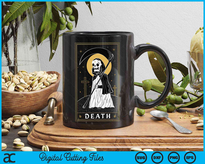 Death Tarot Card Shirt Goth Skeleton Grim Reaper Halloween SVG PNG Digital Cutting File