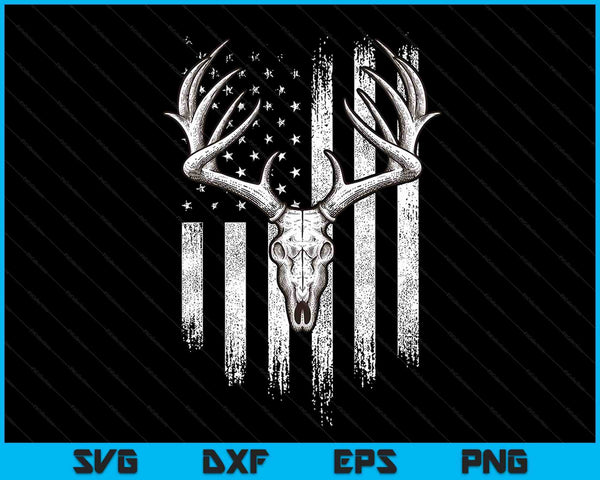 Herten jagen Amerikaanse vlag Bowhunting Whitetail Bow Hunter SVG PNG digitale snijbestanden