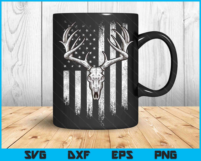 Deer Hunting American Flag Bowhunting Whitetail Bow Hunter SVG PNG Digital Cutting Files