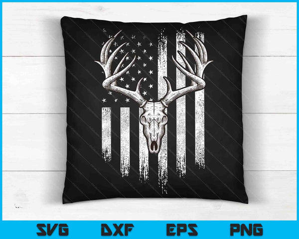 Deer Hunting American Flag Bowhunting Whitetail Bow Hunter SVG PNG Digital Cutting Files