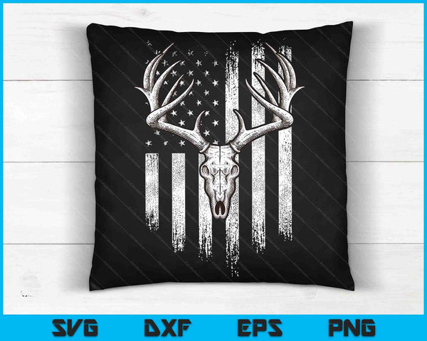 Herten jagen Amerikaanse vlag Bowhunting Whitetail Bow Hunter SVG PNG digitale snijbestanden