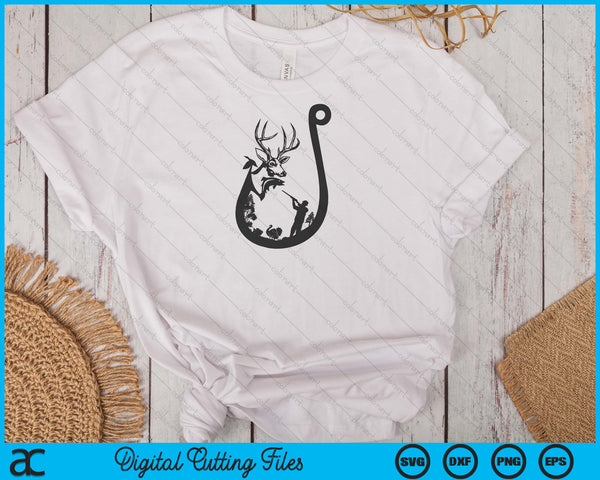 Pesca de ciervos, patos y pavos cazando SVG PNG cortando archivos imprimibles - on a t-shirt