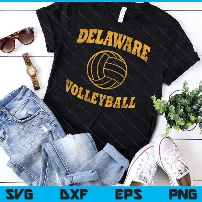 Delaware Volleyball Classic Vintage Distressed SVG PNG Digital Cutting Files