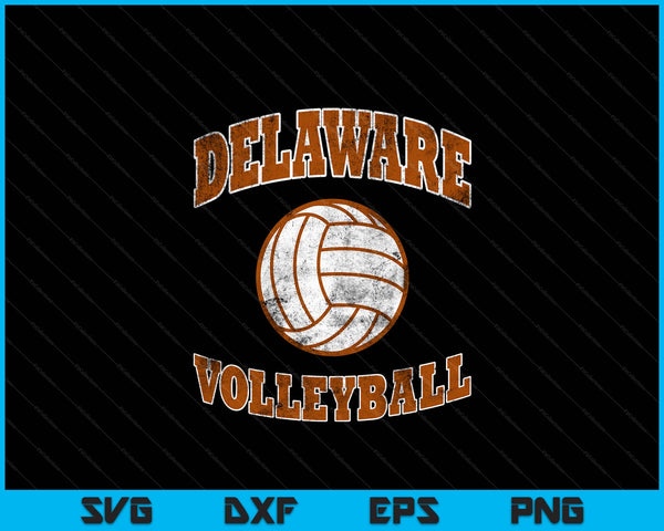 Delaware Volleyball Vintage Distressed SVG PNG Digital Cutting Files