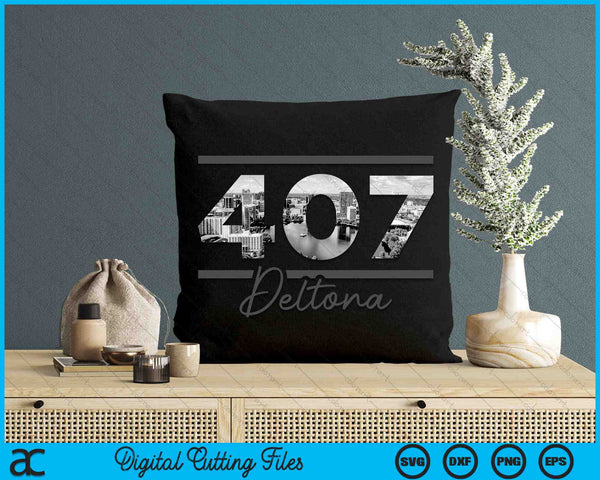 Deltona 407 Area Code Skyline Florida Vintage SVG PNG Digital Cutting Files