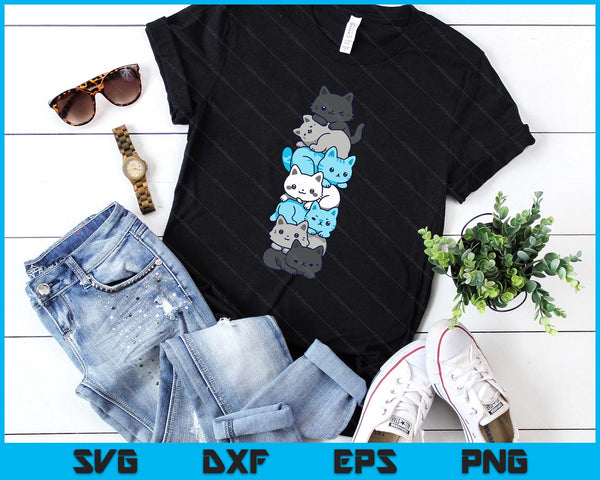 Demiboy Pride Cat LGBT Demi Boy Flag Stuff Cute Kawaii Cats SVG PNG Digital Printable Files