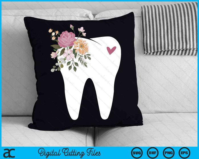 Dentist Dental Assistant Oral Hygienist Tooth Flower SVG PNG Digital Cutting Files