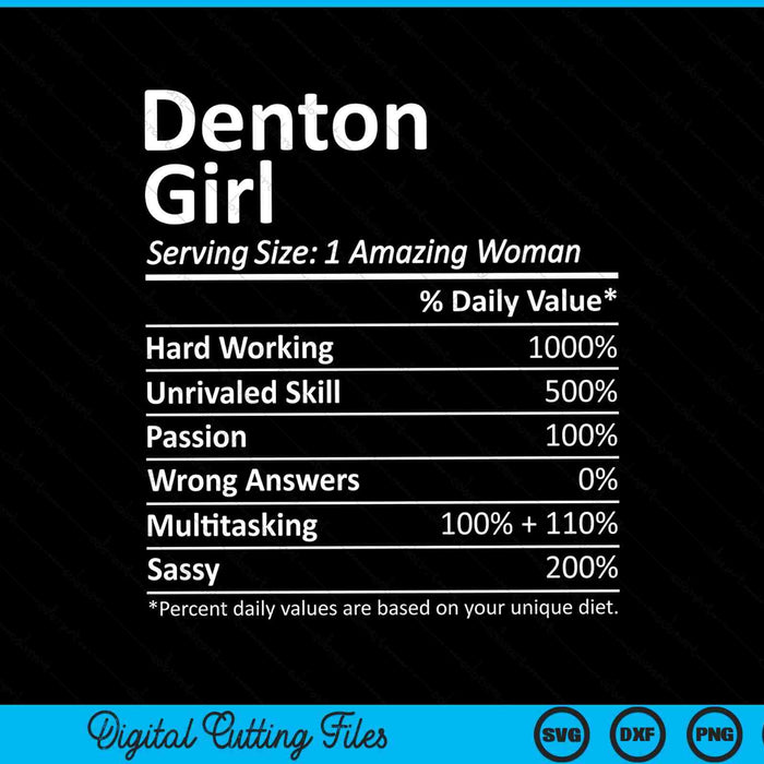 Denton Girl TX Texas Funny City Home Roots SVG PNG Snijden afdrukbare bestanden