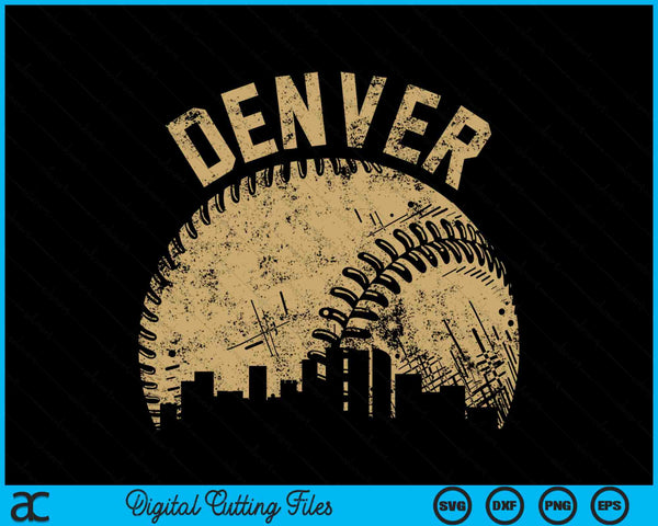 Denver Baseball Skyline Player Coach Fan SVG PNG Digital Printable Files