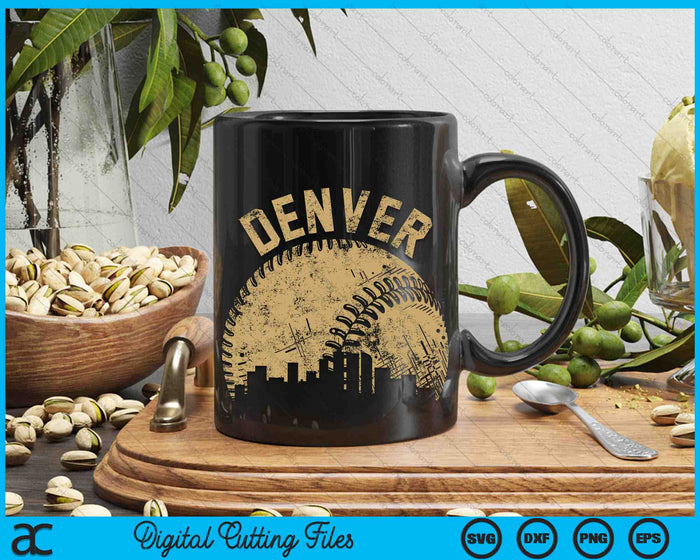 Denver Baseball Skyline Player Coach Fan SVG PNG Digital Printable Files