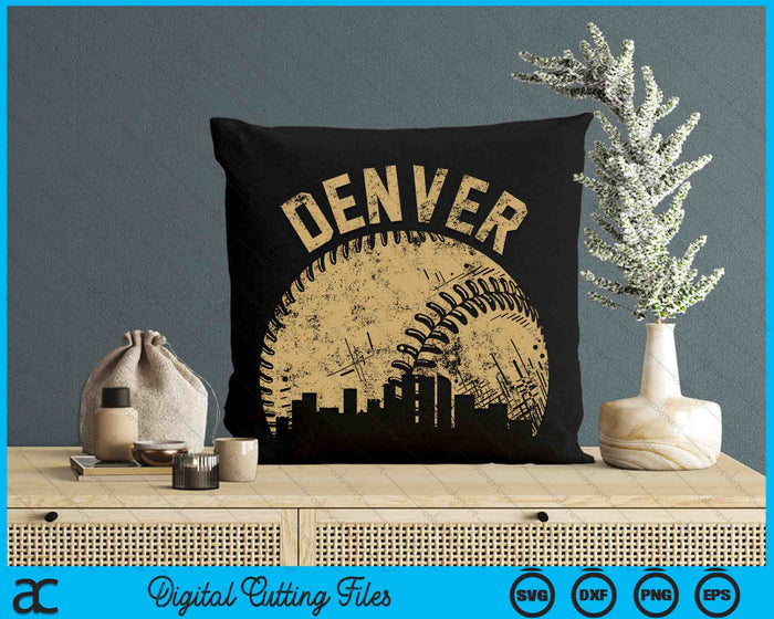 Denver Baseball Skyline Player Coach Fan SVG PNG Digital Printable Files