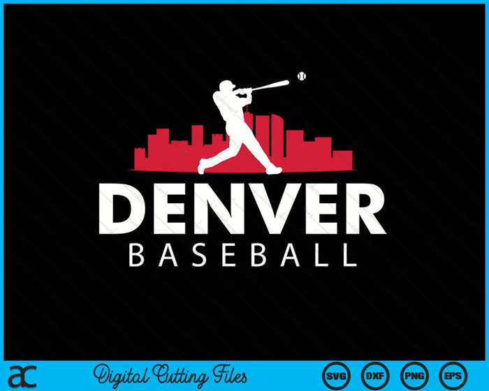 Denver Baseball Vintage Minimalist Retro Baseball Lover SVG PNG Digital Printable Files