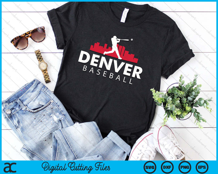 Denver Baseball Vintage Minimalist Retro Baseball Lover SVG PNG Digital Printable Files