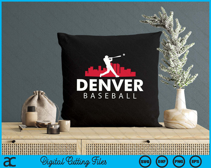 Denver Baseball Vintage Minimalist Retro Baseball Lover SVG PNG Digital Printable Files