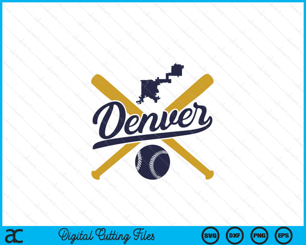 Denver Baseball Vintage Wisconsin Pride Love City SVG PNG Cutting Files