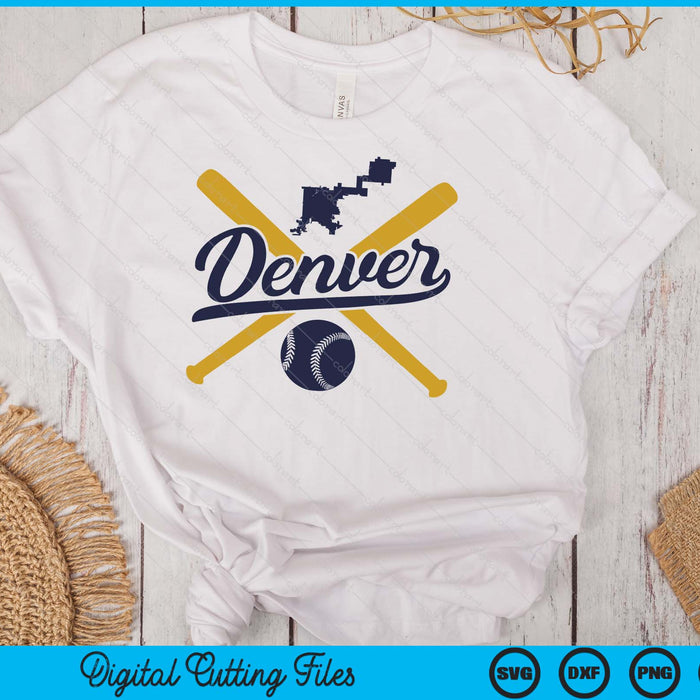 Denver Baseball Vintage Wisconsin Pride Love City SVG PNG Digital Cutting Files