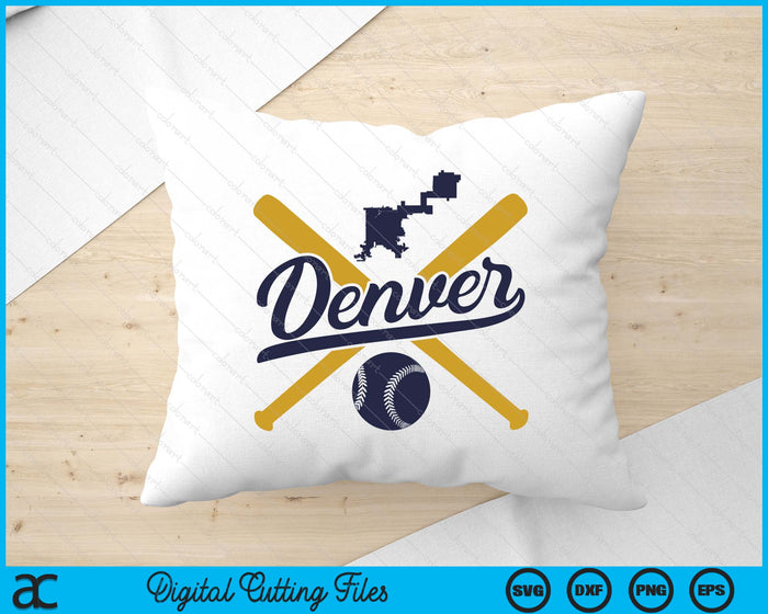 Denver Baseball Vintage Wisconsin Pride Love City SVG PNG Cutting Files