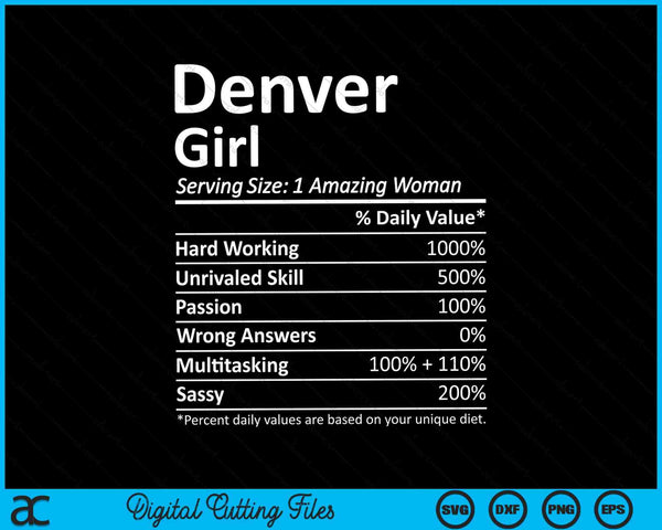 Denver Girl CO Colorado City Home Roots SVG PNG Archivos de corte digitales