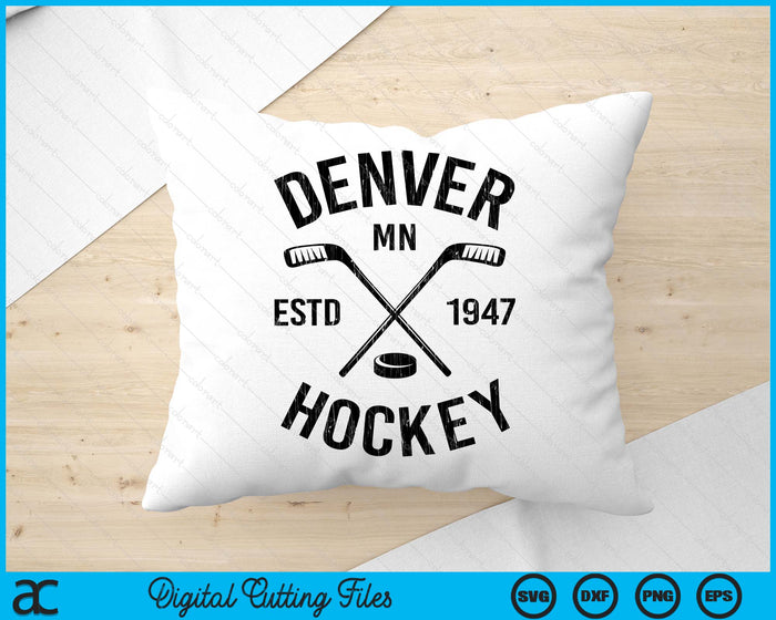 Denver Minnesota Ice Hockey Sticks Vintage Gift SVG PNG Digital Cutting Files