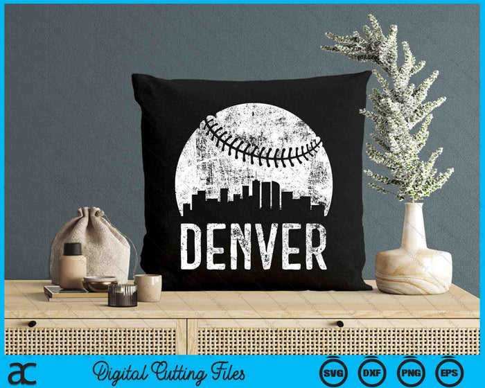 Denver Skyline Vintage Denver Baseball SVG PNG Digital Cutting Files