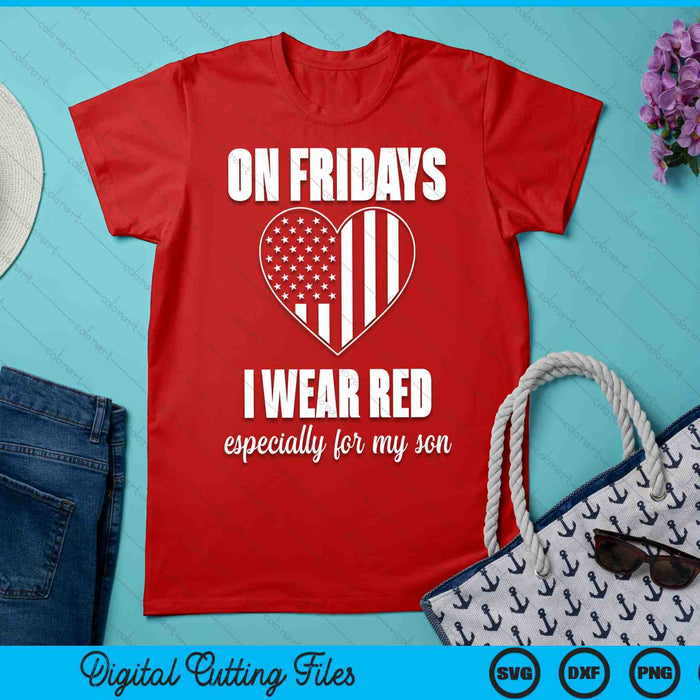 Deployed Son Design For Mom Red Friday Military SVG PNG Digital Cutting Files