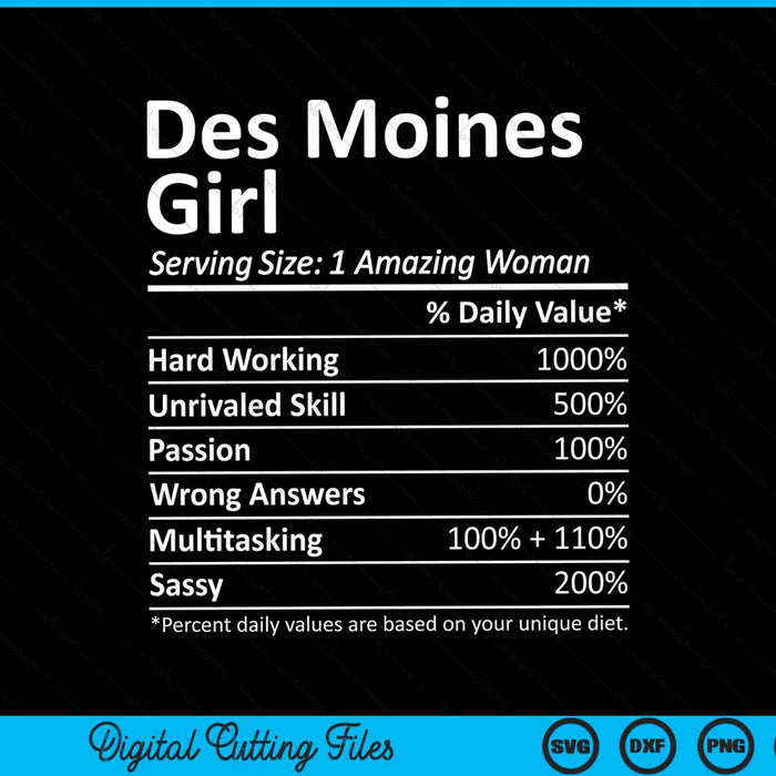 Des Moines Girl IA Iowa Funny City Home Roots SVG PNG Cutting Printable Files